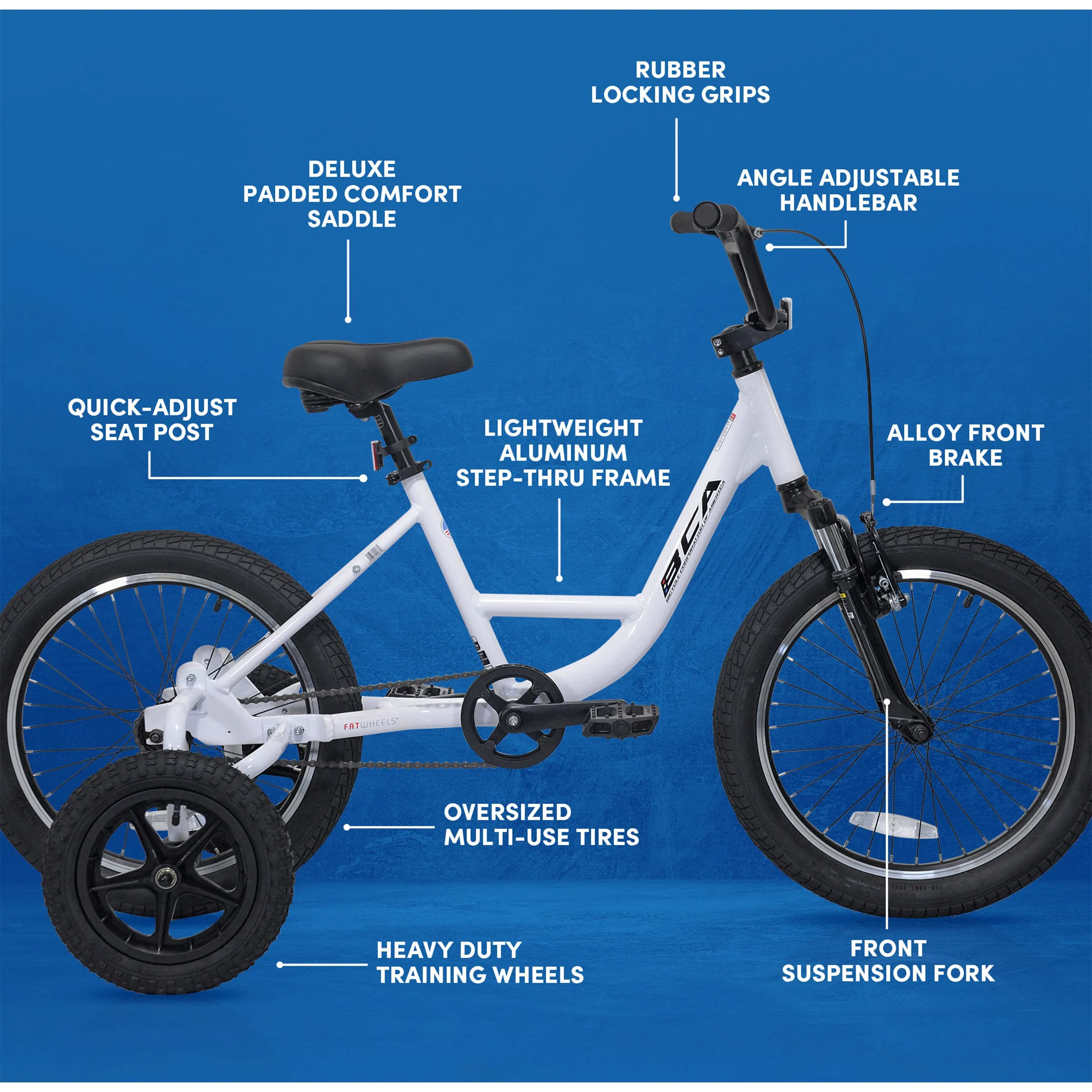20" BCA FATWHEELS Adaptive Training Wheel Bike