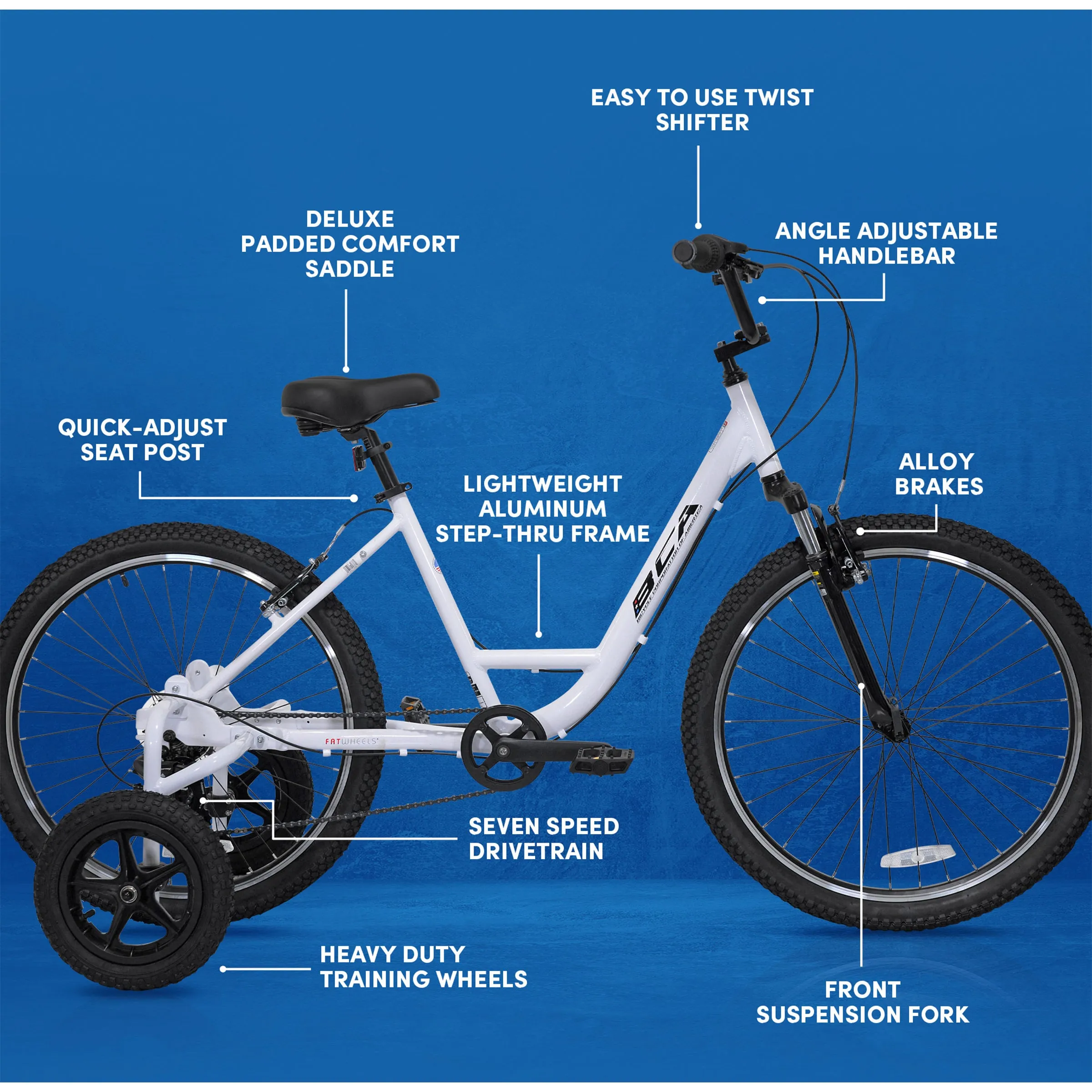 26" BCA FATWHEELS Adaptive Training Wheel Bike