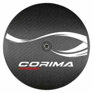 Corima Lenticular Carbon Tubular Disc Brake Wheel (Black/White Decal)
