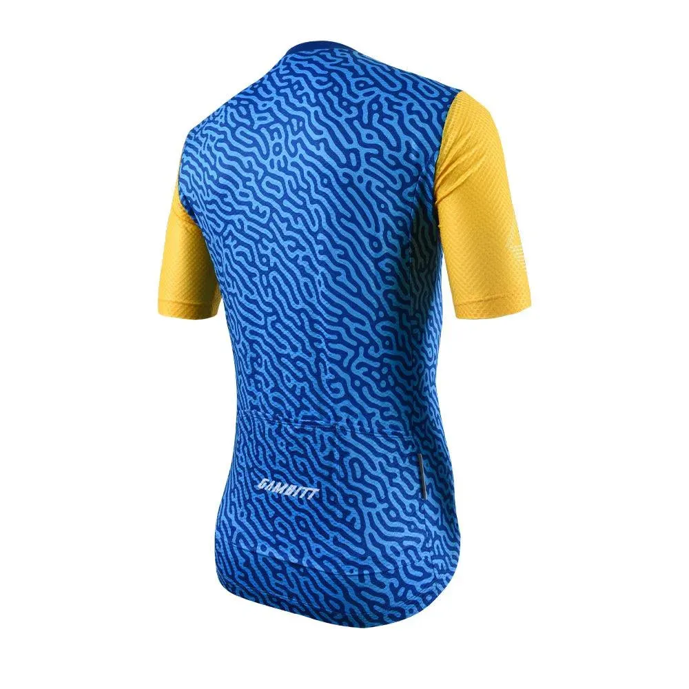 Gambitt Raptor 7 Mens Cycling Jersey (Fluo Yellow Trail)