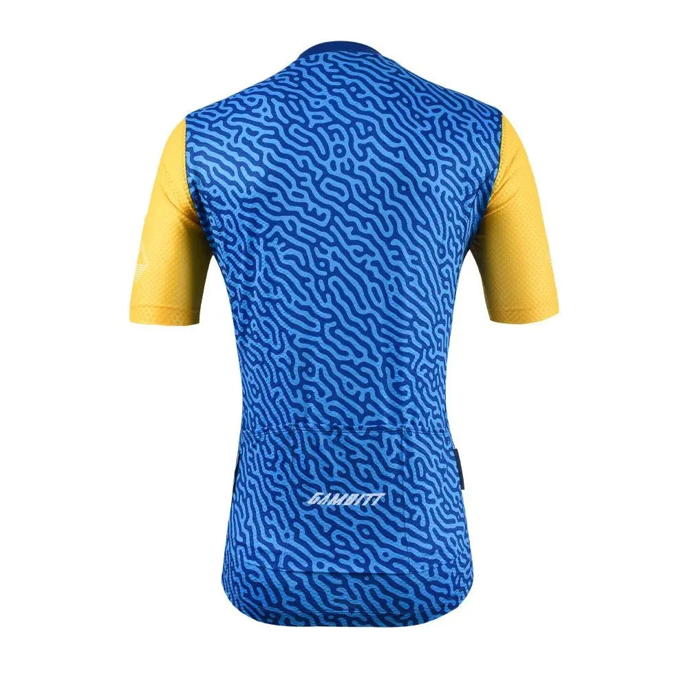 Gambitt Raptor 7 Mens Cycling Jersey (Fluo Yellow Trail)