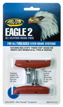 Kool Stop Eagle 2 Threaded Rubber Rim Brake Pads (Blue)