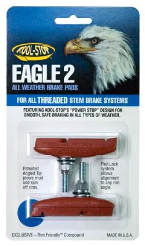 Kool Stop Eagle 2 Threaded Rubber Rim Brake Pads (Blue)