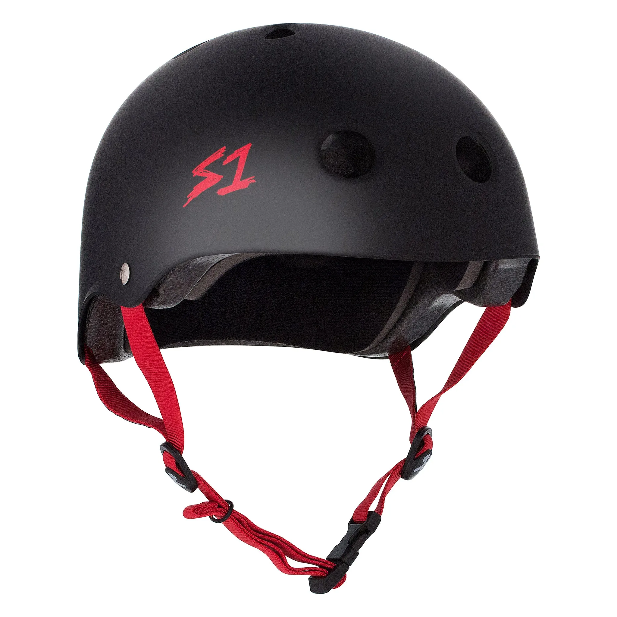 S1 Lifer Helmet - Black Matte W/ Red Straps Se Bikes