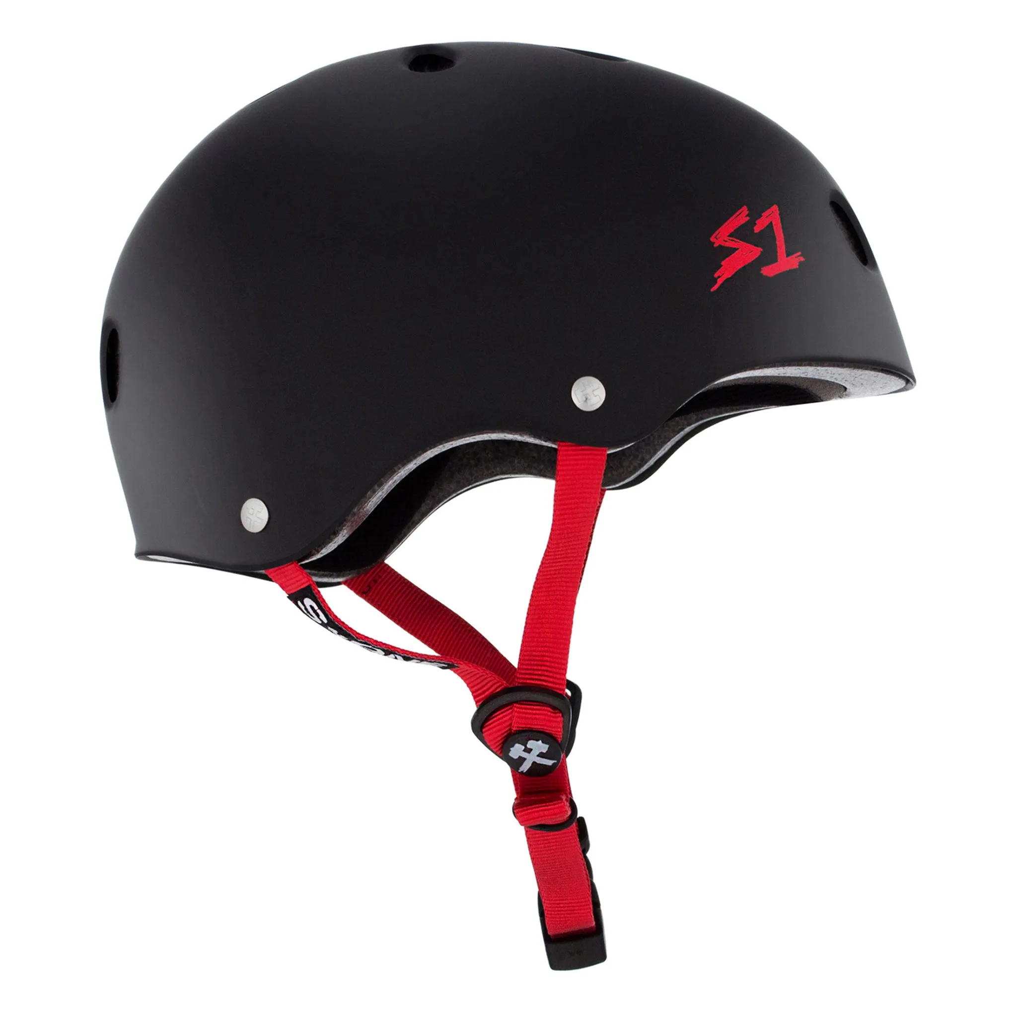 S1 Lifer Helmet - Black Matte W/ Red Straps Se Bikes