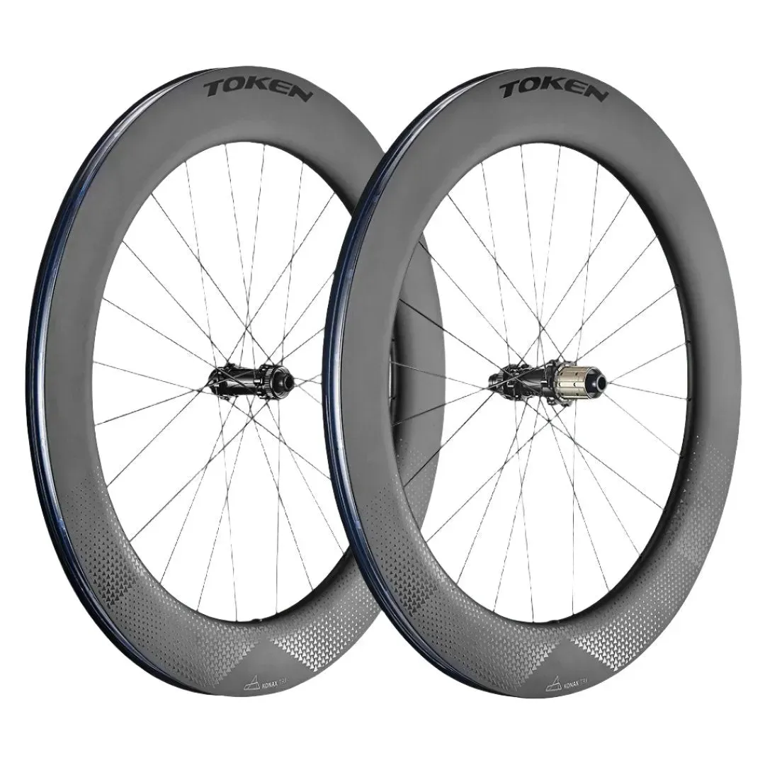 Token Konax Tri Disc Carbon Tubeless Ready Disc Brake Wheel - Shimano/SRAM (Grey)