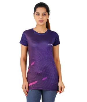 Zakpro Sports Women's Running T-Shirt (Purple Wave)