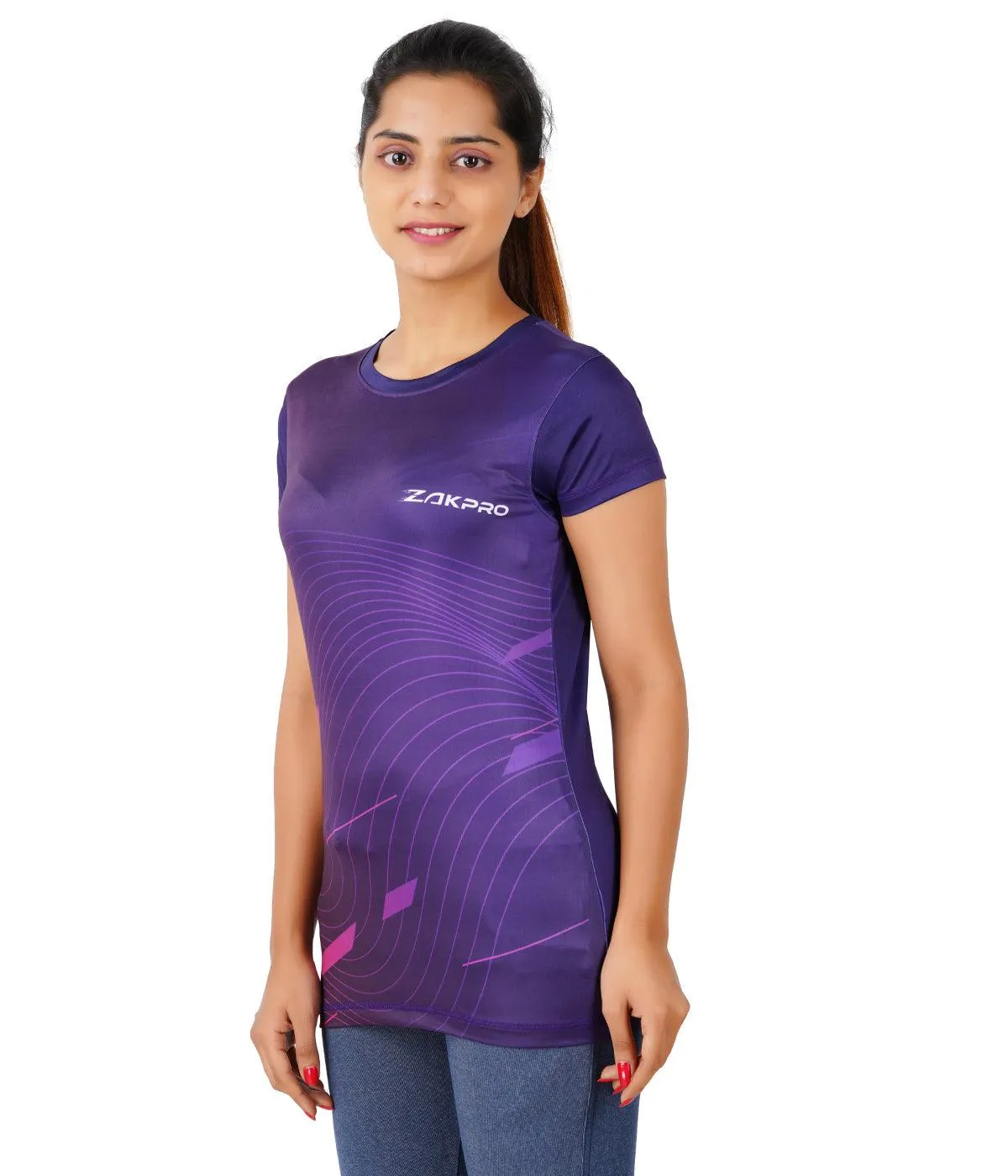 Zakpro Sports Women's Running T-Shirt (Purple Wave)